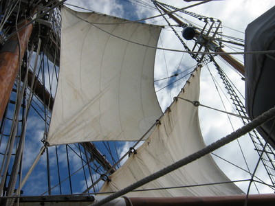 Nock and Main Staysail